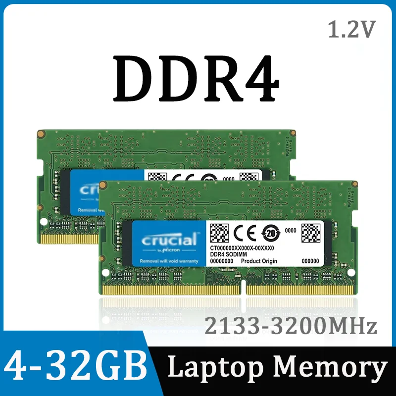 DDR4 32GB SODIMM memória de Módulo Crucial 32GB分 4枚 x 8GB SO-DIMM DDR4 2666 PC4-21300 MT/s メモリー