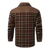 Men's Cotton Jacket Autumn Winter New Check Print Warm Casual Business Office Lapel Coat Men Middle-aged Elderly Cotton Clothes 2