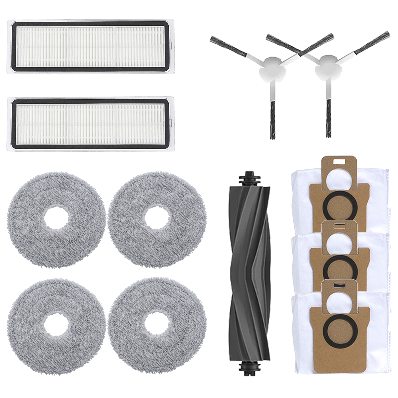 Deluxe Cleaning Accessory Set with Roller Brush, Filter, Dust Bag, Mop Cloth, and Side Brush