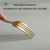 Leather Desk Pad Protector, Large Desktop Mat, Office Desk Mat, Non-Slip PU Leather with Stitched Edges Desk Blotter, Mouse Pad 5