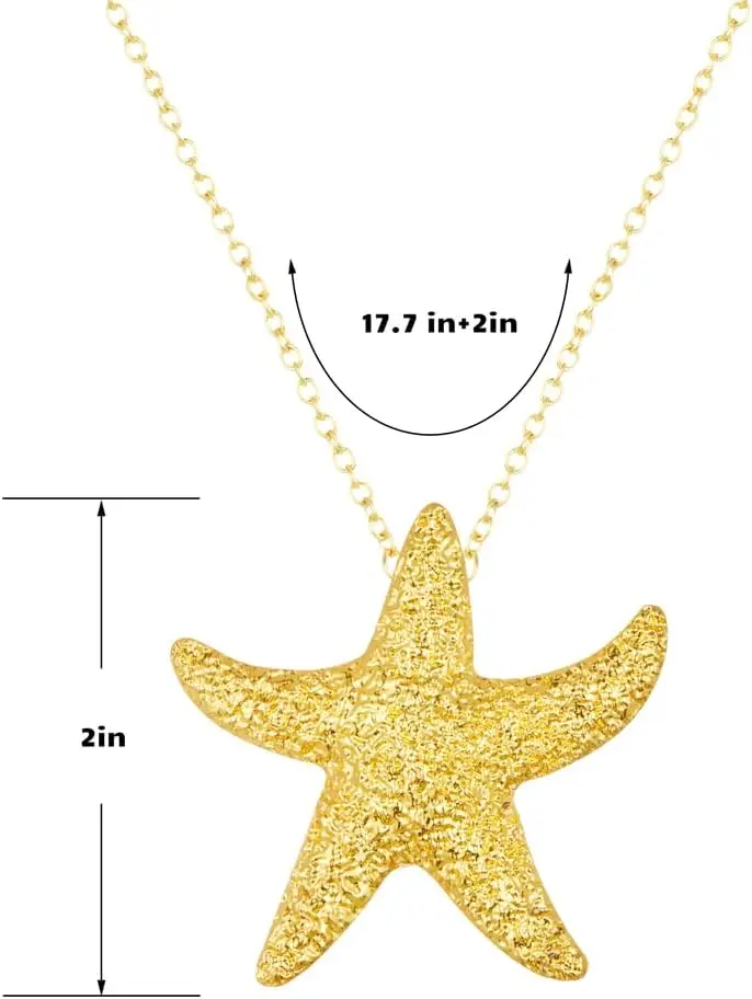14K 금도금 보헤미안 조개 불가사리 목걸이 (여성용) 소라껍데기 여름 진주 해변 방수 레이어드 데인티 초커
