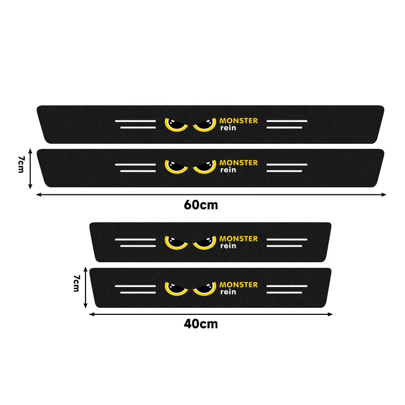 Enhanced Car Door Sill and Trunk Protection Sticker with Devil's Eye Design