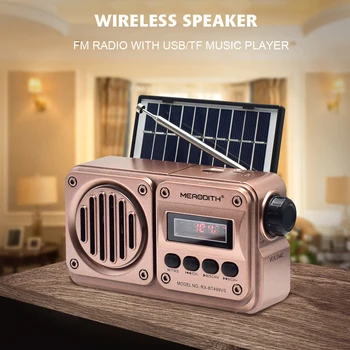 MD-499 Wireless Bluetooth Speaker MP3 Playback FM Radio Solar Charging Emergency power outage Radio Full Band High Sensitivity 6