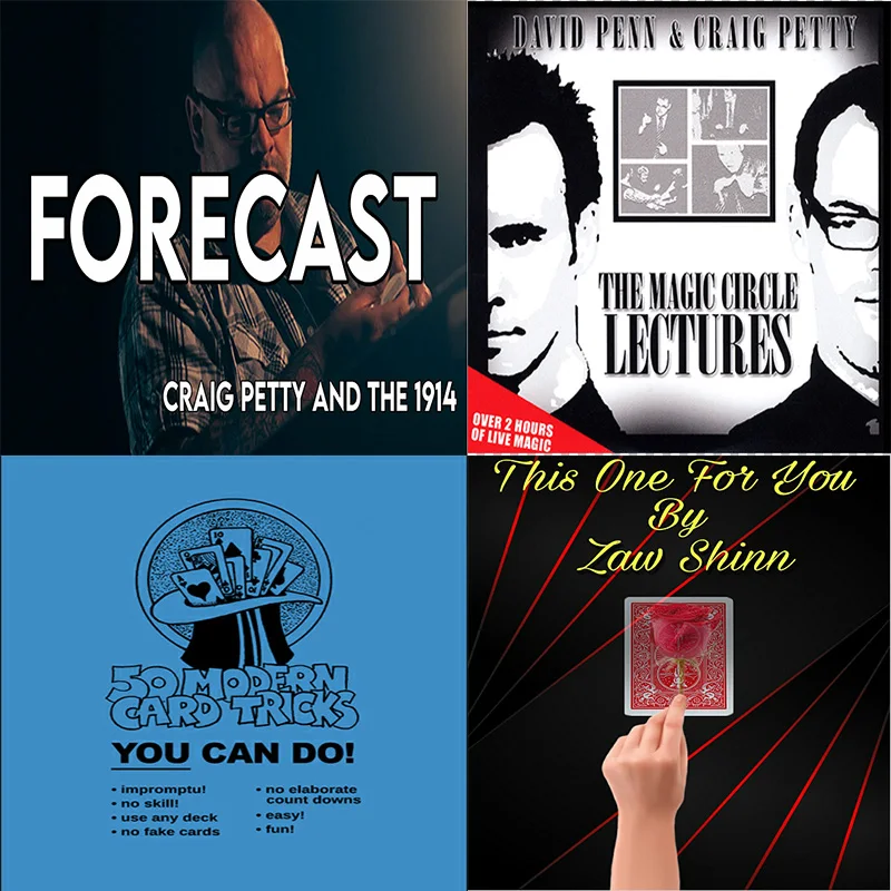 

Forecast by Craig Petty, Magic Circle Lectures by Craig Petty, This One For You by Zaw Shin, 50 Modern Card Tricks by Glenn