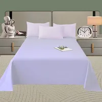 Spring Summer Autumn 1Pc 100% Polyester  Flat Sheet Solid Color High Quality Bed Sheet Large Size 250X270cm Customizable 1