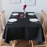 Party Black Waterproof Tablecloth Wedding Banquet Hotel Clothing Direct Sales Oversized Podium Home Decoration Table Cloth 1