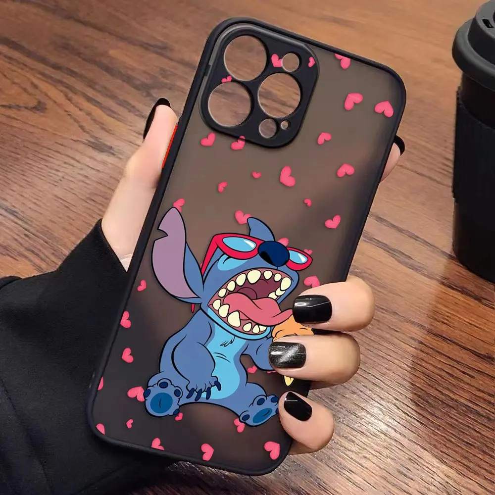 thumbnail image 1 of Case for iPhone Apple 14 13 11 12 MINI Pro XS Max XR X 7 8 SE 2022 2020 6 6S Plus Case Funda Shell Lilo & Stitch Cartoon Anime, 1 of 5