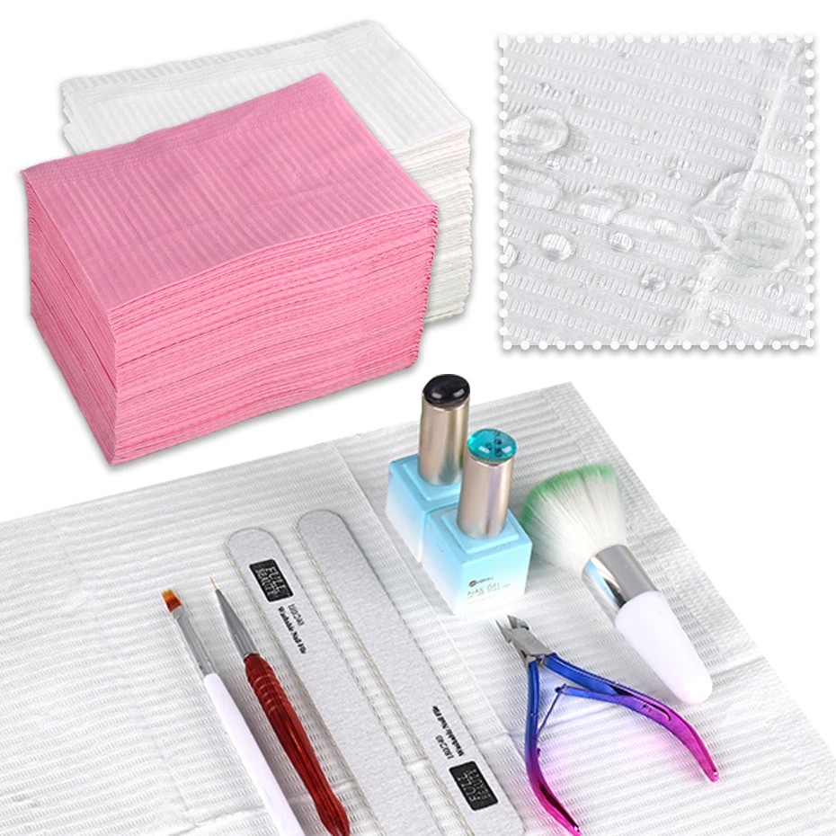 

20pcs Waterproof Table Mat Disposable Clean Pad Nail Art Tool Care Gel Polish Practice Cleaning Tablecloths Manicure Accessories