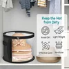 Hats Storage Bucket Hat Storage Box Dustproof Case Large Capacity Sundries Organizers Round Foldable Brim Hat Storage Bags 3