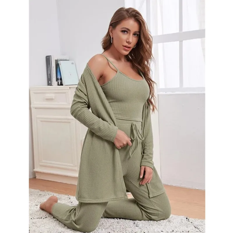 3Piece Women Sets Tracksuit Hooded Long Sleeve Homewear Suit Autumn Winter Sport Pants Set Pajama Set Mujer Pyjama Pour Femme лосьон praga женский парфюмированный по мотивам prada pour femme 100 мл