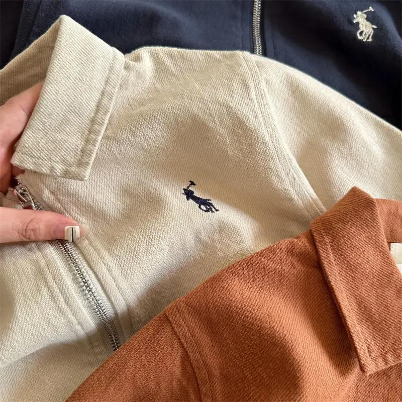 2-7Y Children Cotton Coat Jacket Spring Autumn Boys Girls Japanese Embroidered Flip Collar Short Zipper