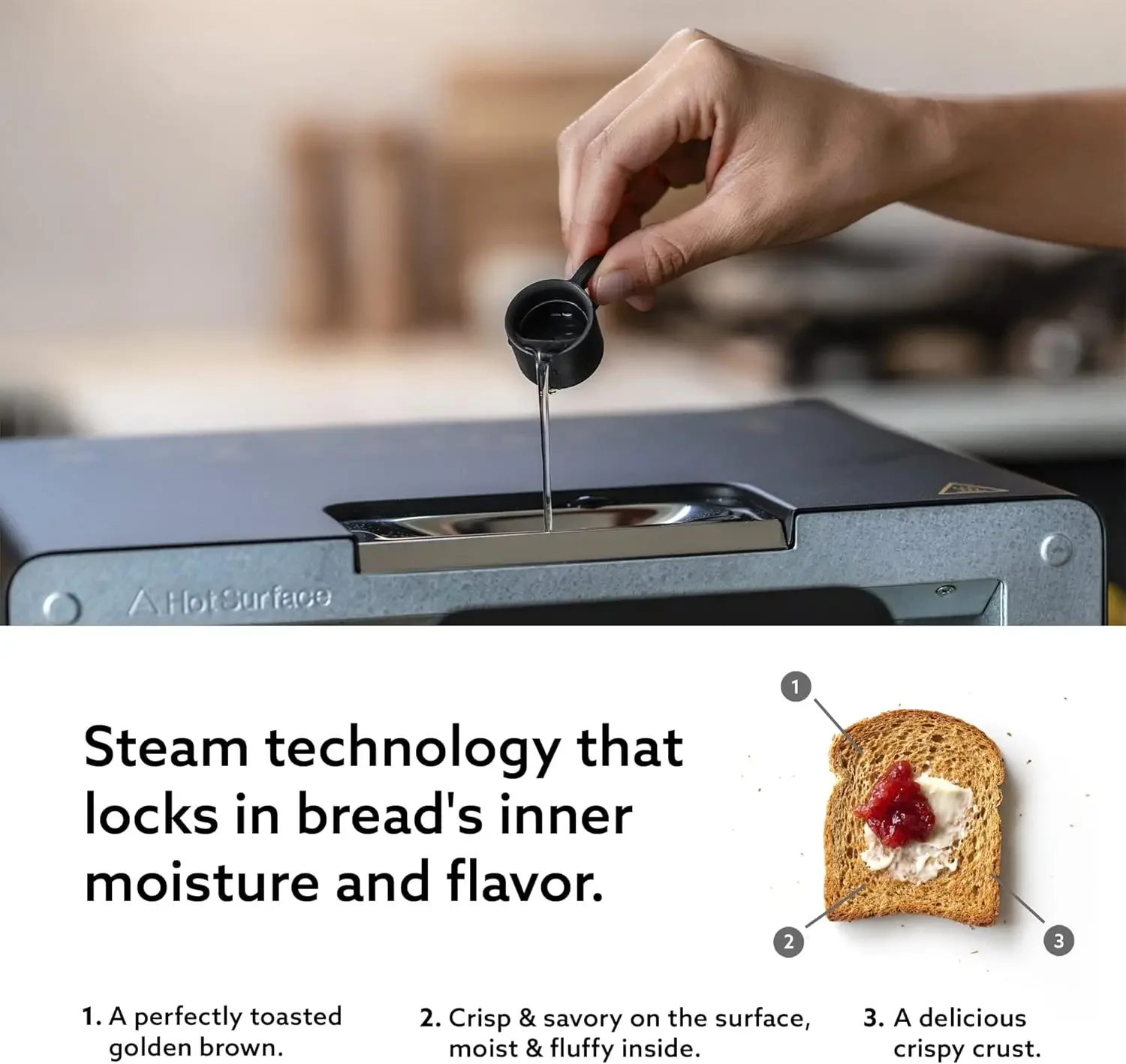 The Toaster | Steam Oven Toaster | 5 Cooking Modes: Sandwich Bread, Artisan Bread, Pizza & Pastry, Oven Precise Heat Control 2