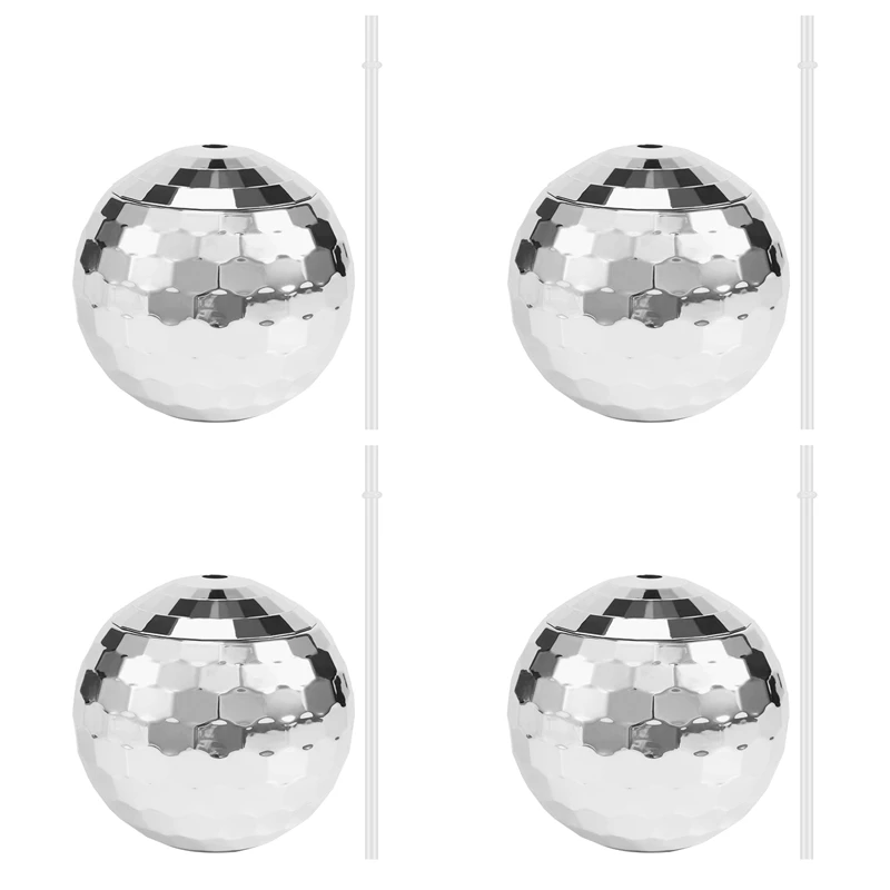 

Set Of 4 Disco Ball Cup Glitter Flash Ball Cocktail Cup Tea Bottle Party Supplies Unique For Party Drinking Beverage