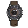 Men’s High Quality Casual And Versatile Fashionable Simple Large Round Dial Calender Hollow Out Frosted Strap Quartz Watch 2