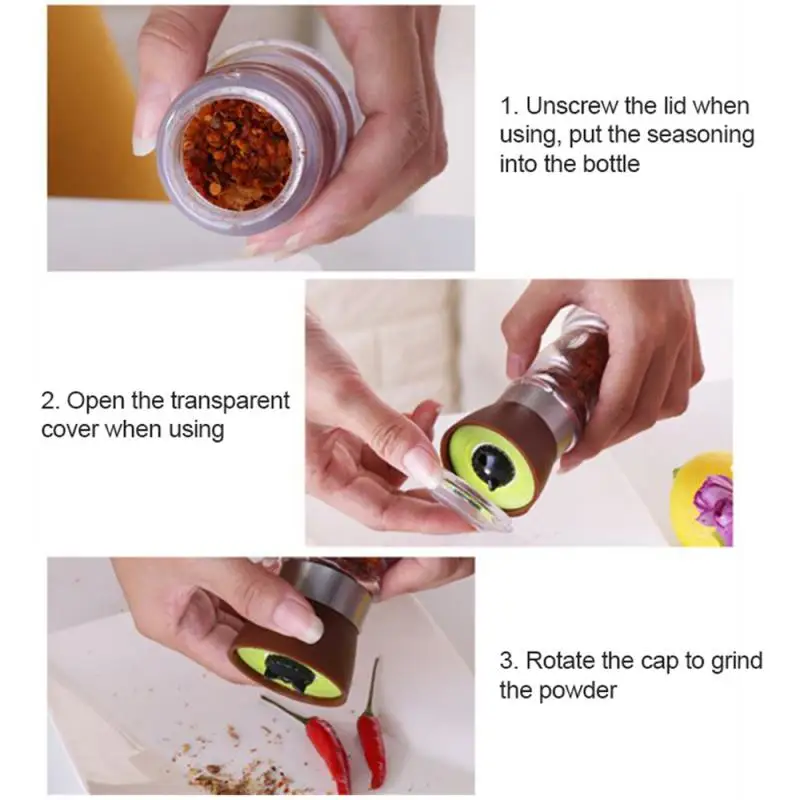 Spice Mill Salt and Pepper grinder Refillable shaker Manual Herbs Grinder Adjustable Ceramic Rotor Kitchen Tools
