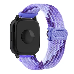 Nylon Braided Solo Loop Strap - 22mm Adjustable Watchband Bracelet - Redmi watch 5 lite (Grape Purple)