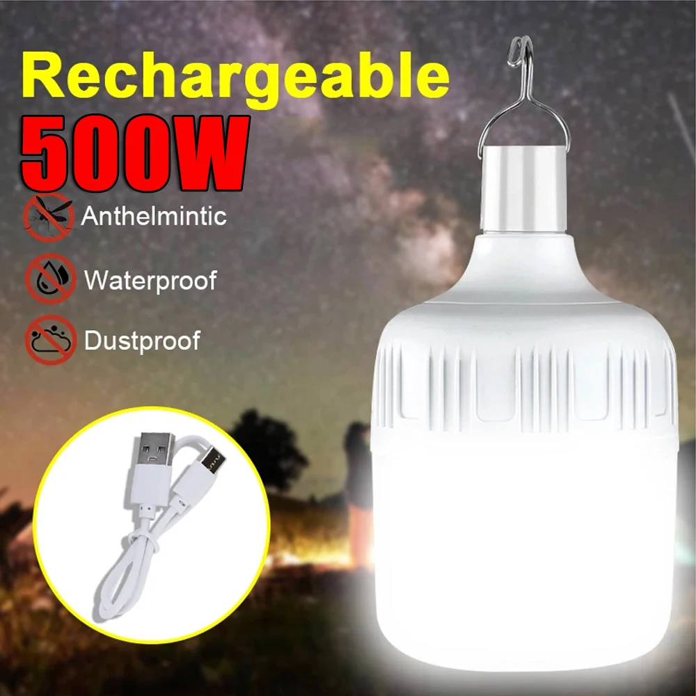 Led Flashlight Rechargeable Camping Lamp Lantern Emergency Bulb Equipment