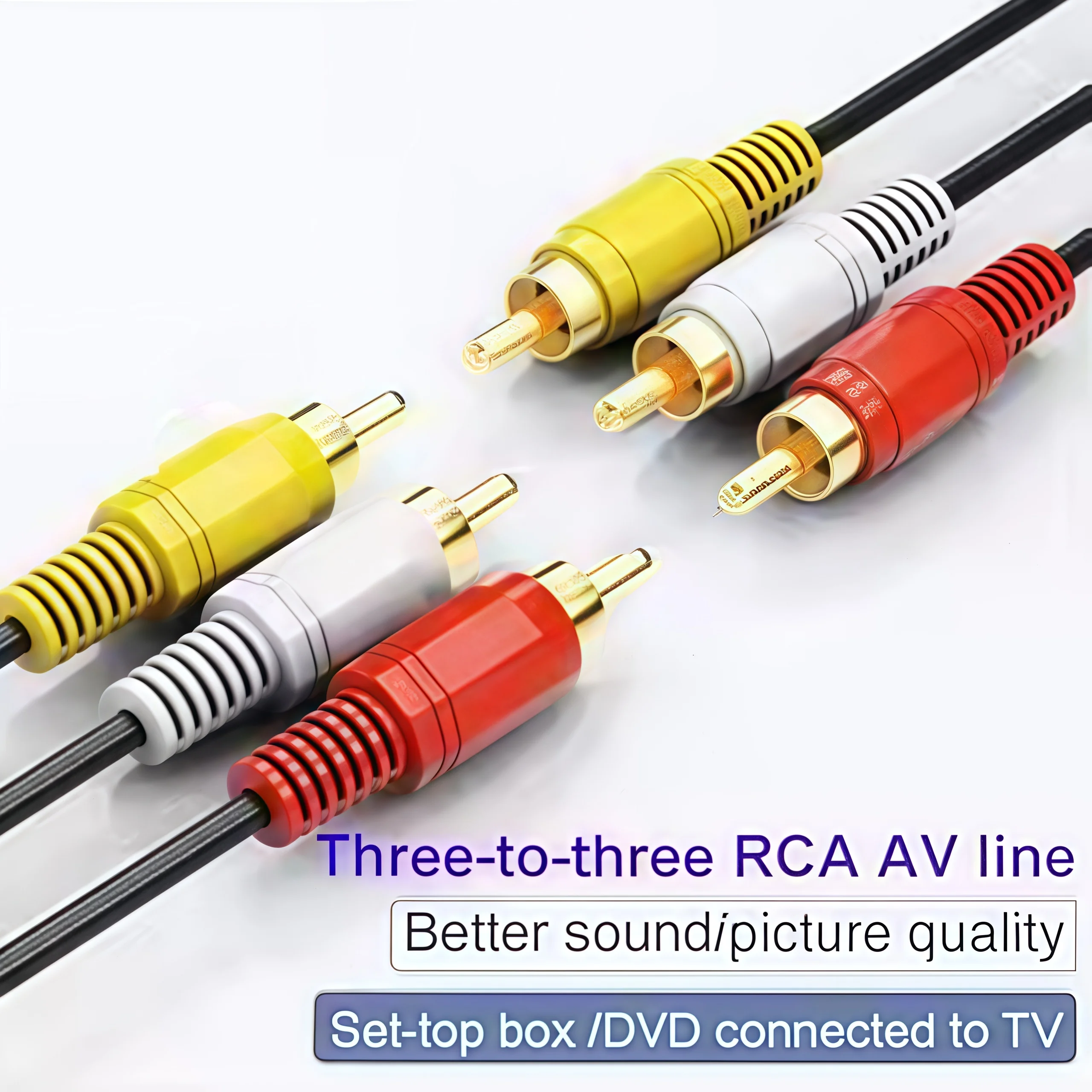3 RCA to 3 RCA Composite AV Cable Male to Male Audio Video Cable TV/DVD/Home Theater
