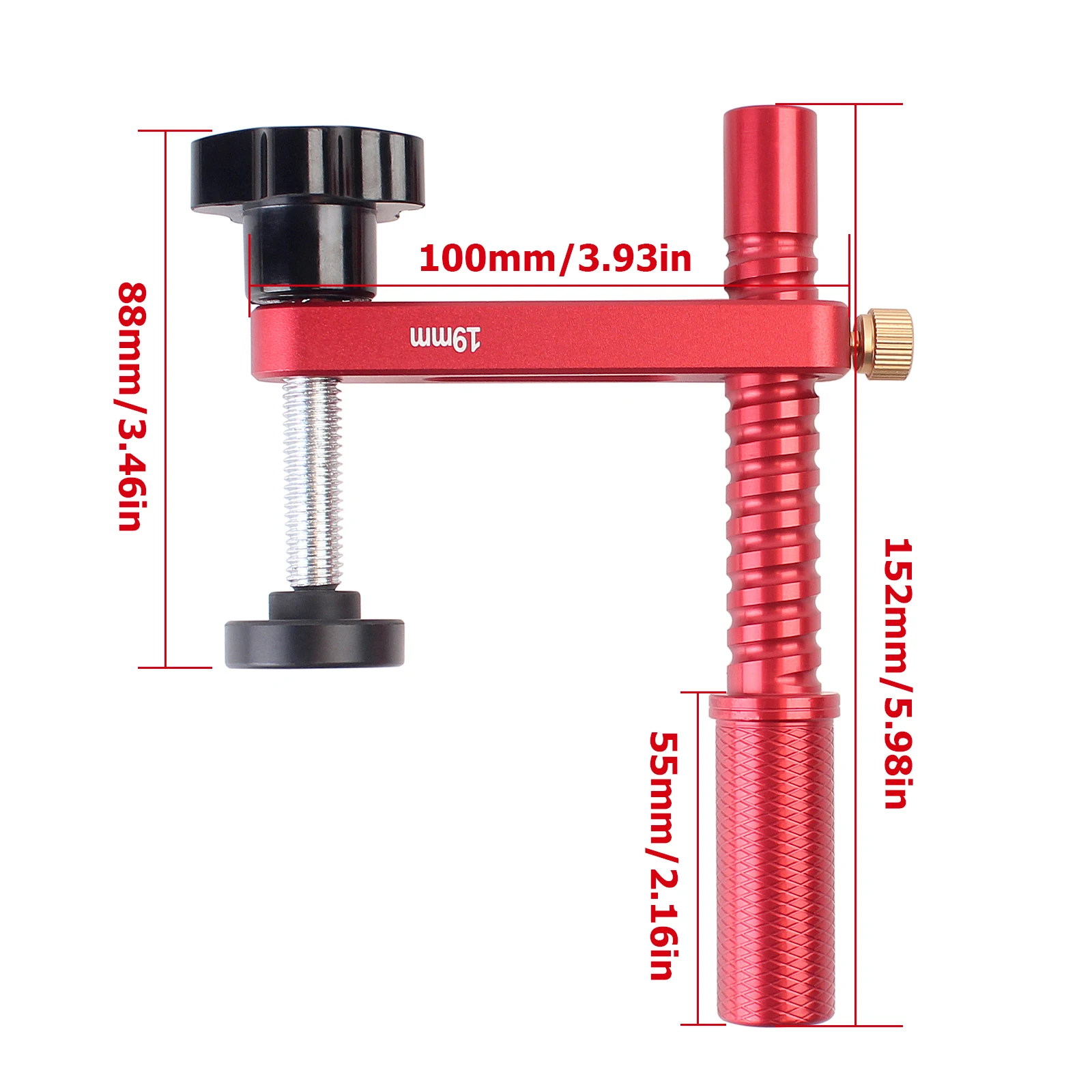 ENJOYWOOD 2 Pack 19mm/20mm Bench Dog Hole Hold Down Clamps Fast Acting MFT Table Clamp With