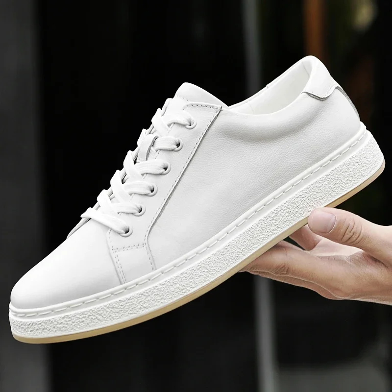 Chaussures de skate en cuir véritable – baskets casual homme_voghion.com