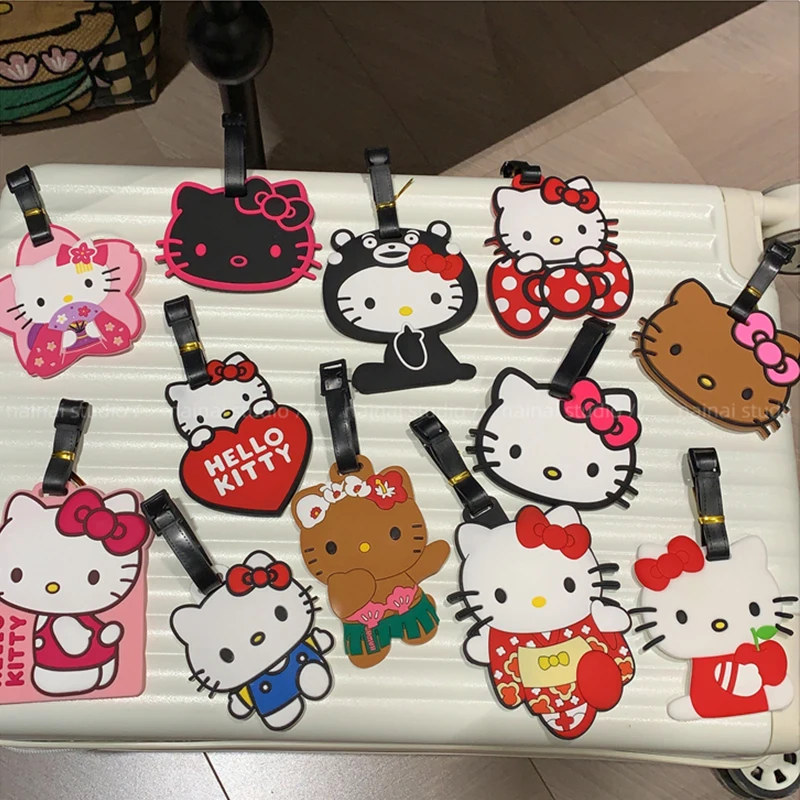 Étiquette Bagage Hello Kitty Kuromi - Silicone PVC - Rose/Noir - NEUF