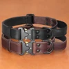 Soft Real Leather Dog Collar Genuine Leather Durable Collars with Safe Buckle Handle for Medium Large Dogs German shepherd 2