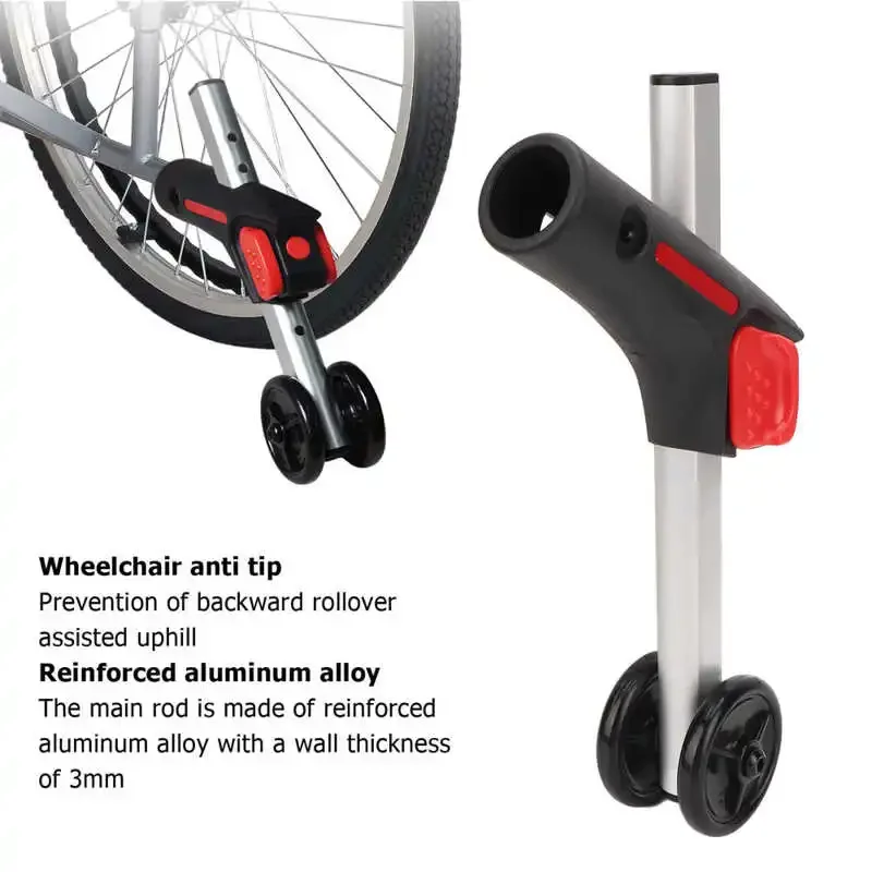 Verstellbare Anti-Rollover-Rollstuhl-Assistenten Räder Rollstuhl-Kipper hinten Aluminium legierung 5 Gänge Höhe rutsch fest neu