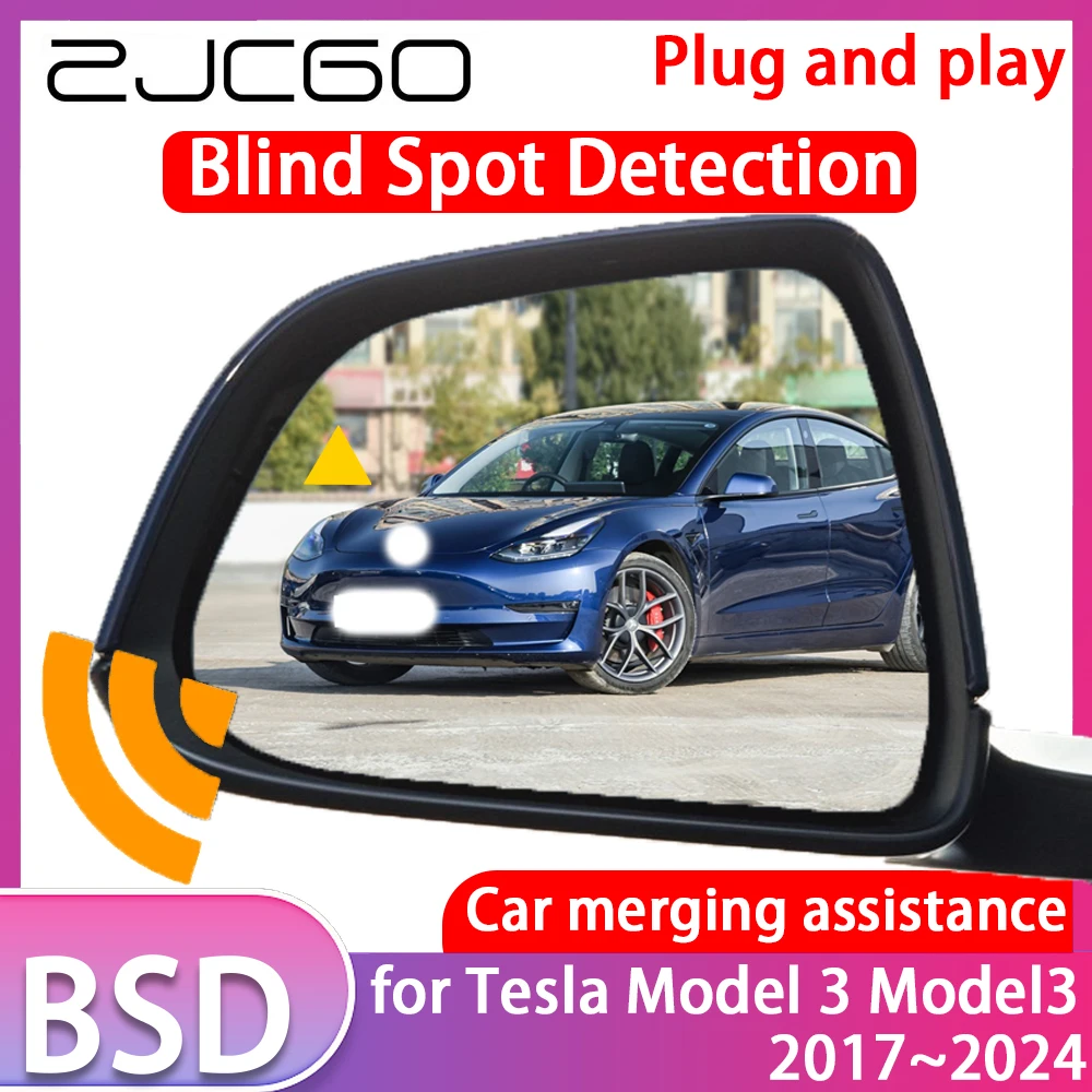 ZJCGO for Tesla Model 3 Model3 ~ Blind Spot Detection Car BSD BSA BSM System Driving Warning Radar Alert Mirror