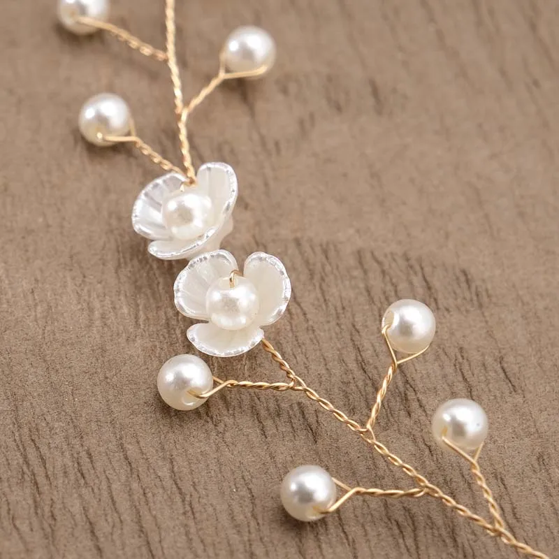 Elegant Flower Pearl Wreath Headband Bride Wedding Dress Accessories Garland Headdress Hair Band Hairvine Wedding Jewelry Bridal Hair Accessories Hair Accessories Bridal Jewelry Set