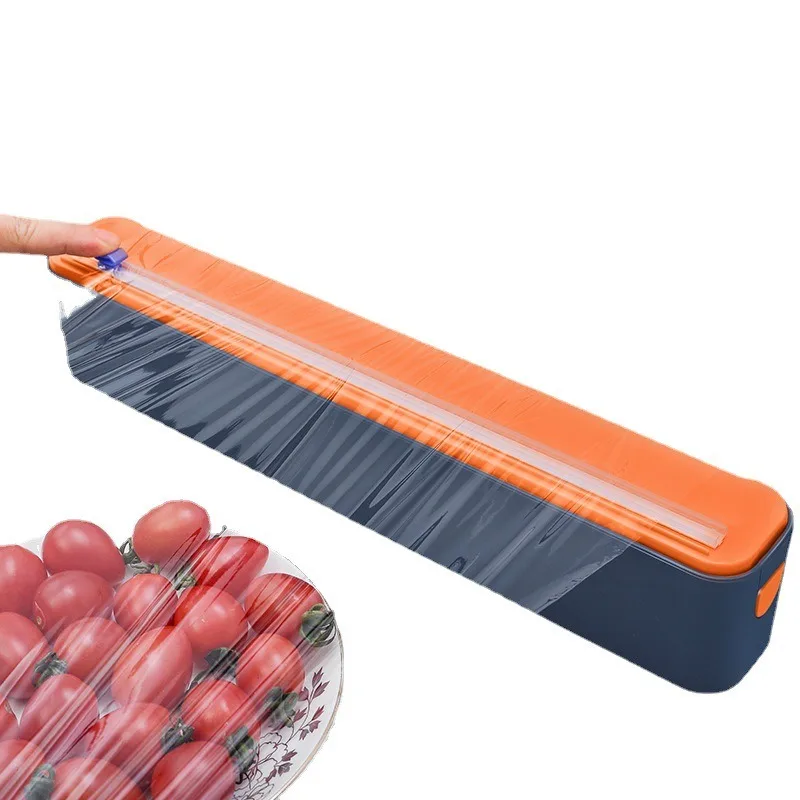 

Plastic Film Cutter Plastic Cling Film Refillable Box Slide with Cutter Accessories Tool Kitchen Food Wrap Dispenser Magnet A1I3