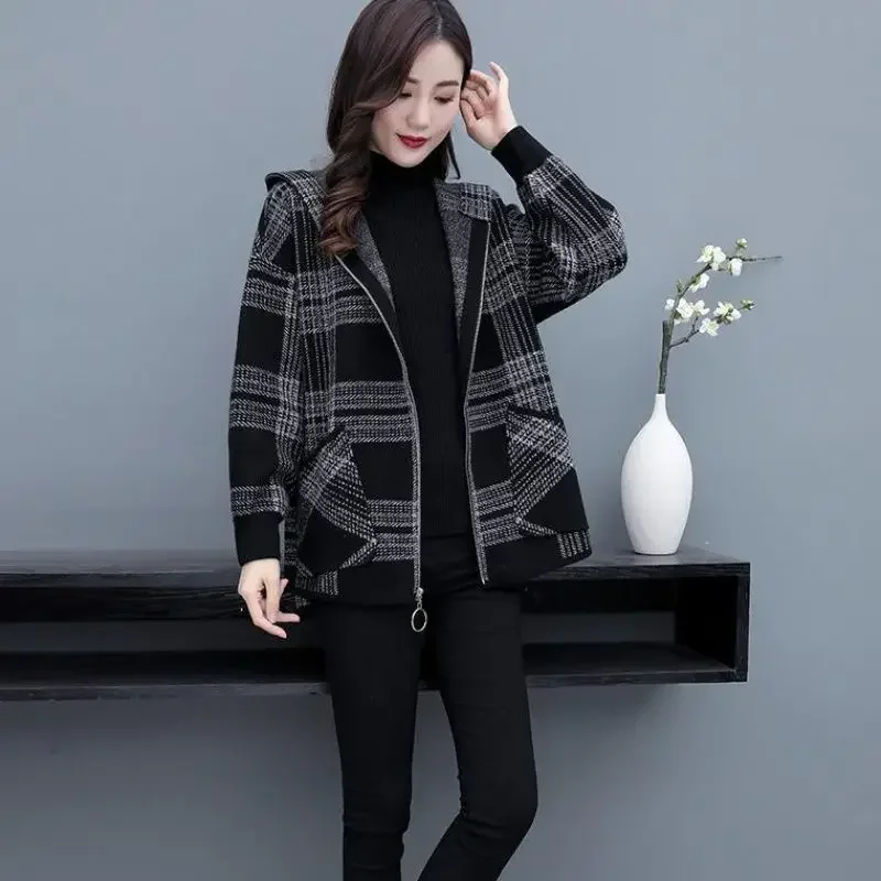 Veste zippée en laine et mélanges pour femme, style coréen, élégant, tendance, grande offre décontractée, demi-saison, offres à la mode, 2025
