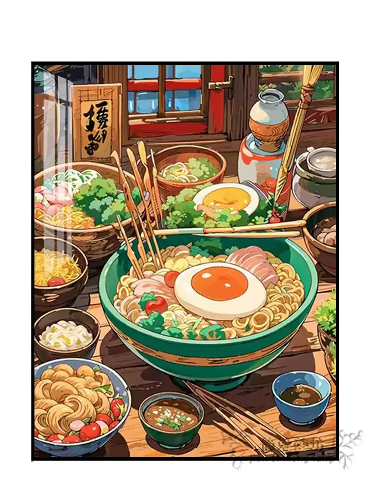 크로스 스티치 DIY 수제 작은 거실, 치유 음식, 벽돌과 돌 그림, 자수, 신제품