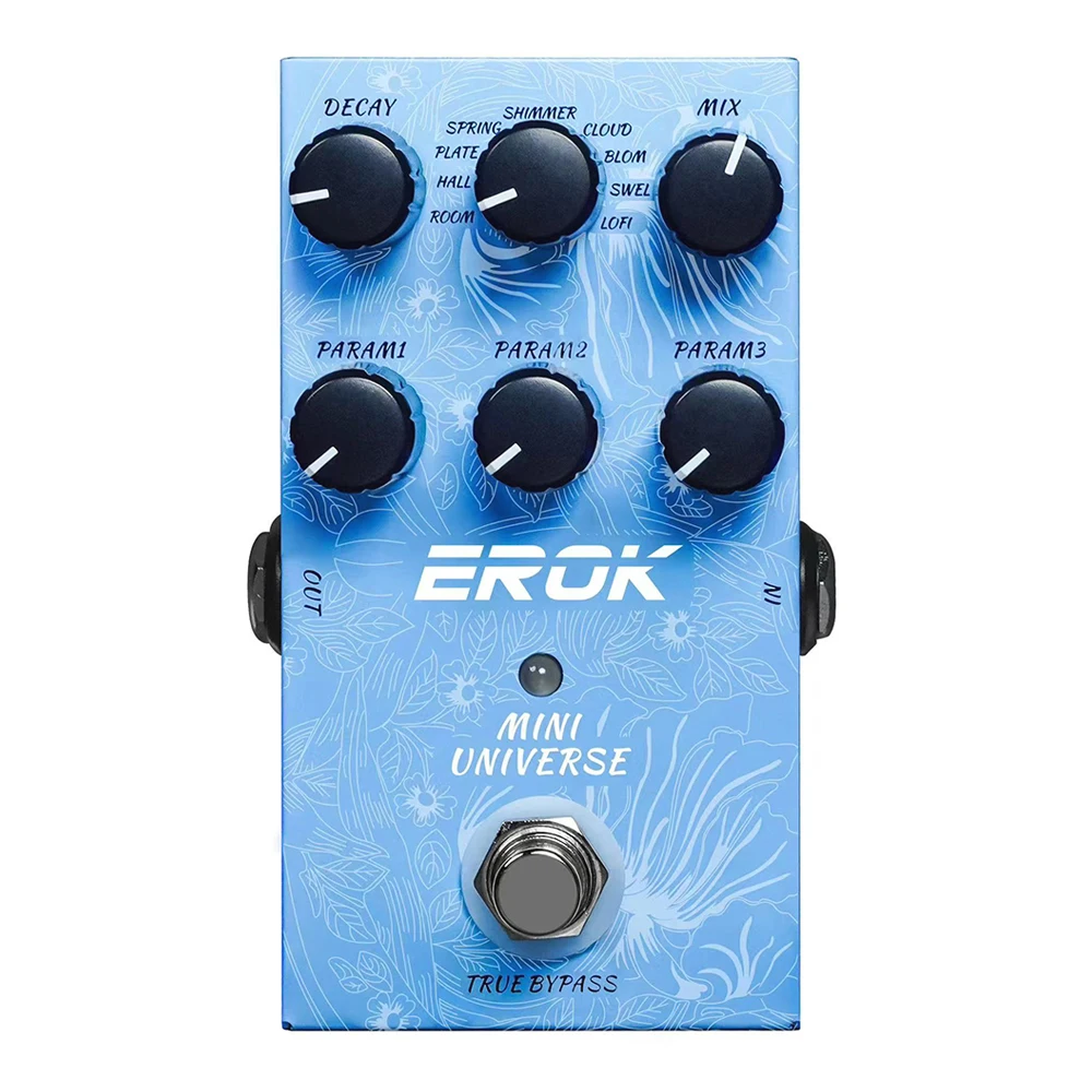 

EROK Universe Digital Reverb Mini Pedal 9 Reverb Effects Room/Shimmer/Lofi/Spring Reveb Effect Pedals Guitar Pedal Parts