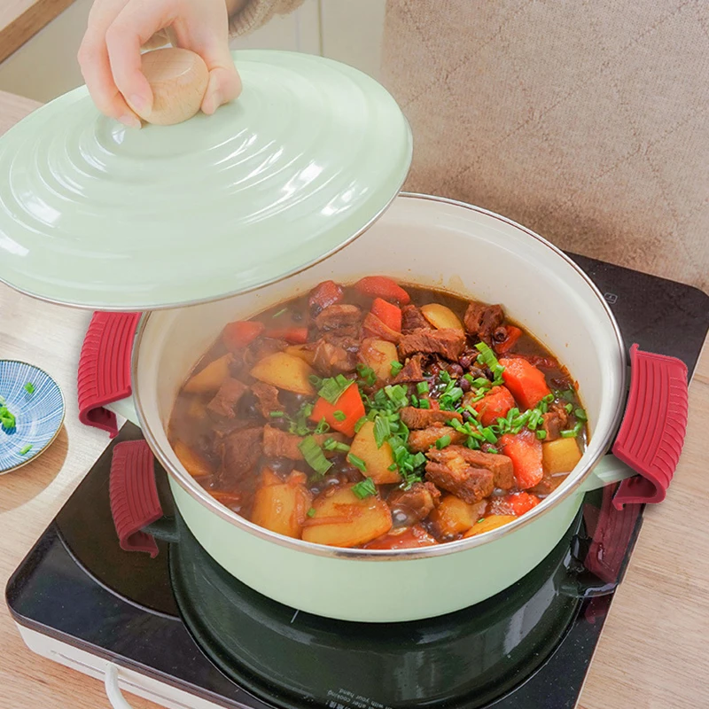 4 Pack Silicone Hot Handle Holders Cover Cast Iron Skillet Handle Cover Pot Holder Sleeve Heat Resistant pot handle cover