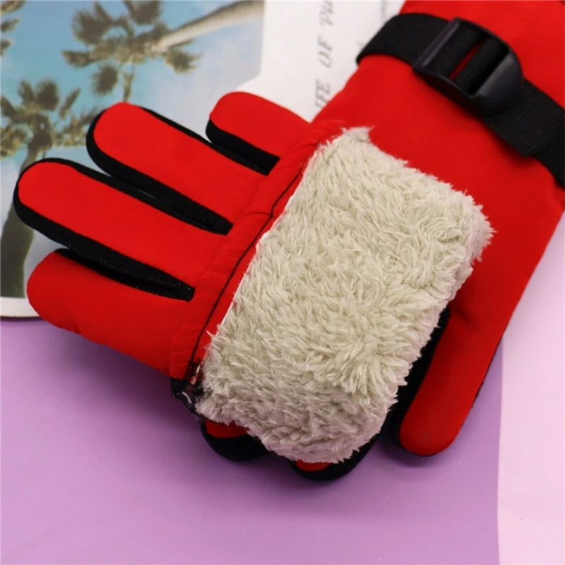 Kids Gloves Waterproof Outdoor Full Finger Thermal Gloves Children Winter Snow Mittens for for 3-13 Years Old Boy Girl