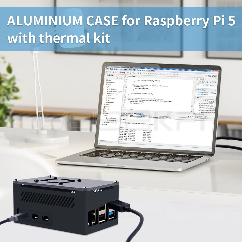 Geeekpi-raspberry pi Case com Ventilador e Dissipador de Cobre Alumínio - Imagem 5