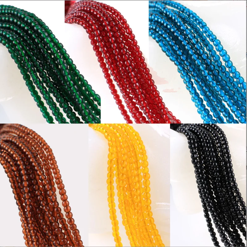 2mm Non-fading Bead Glass Spacer Bead DIY Sewing Hand-Wovencreativity