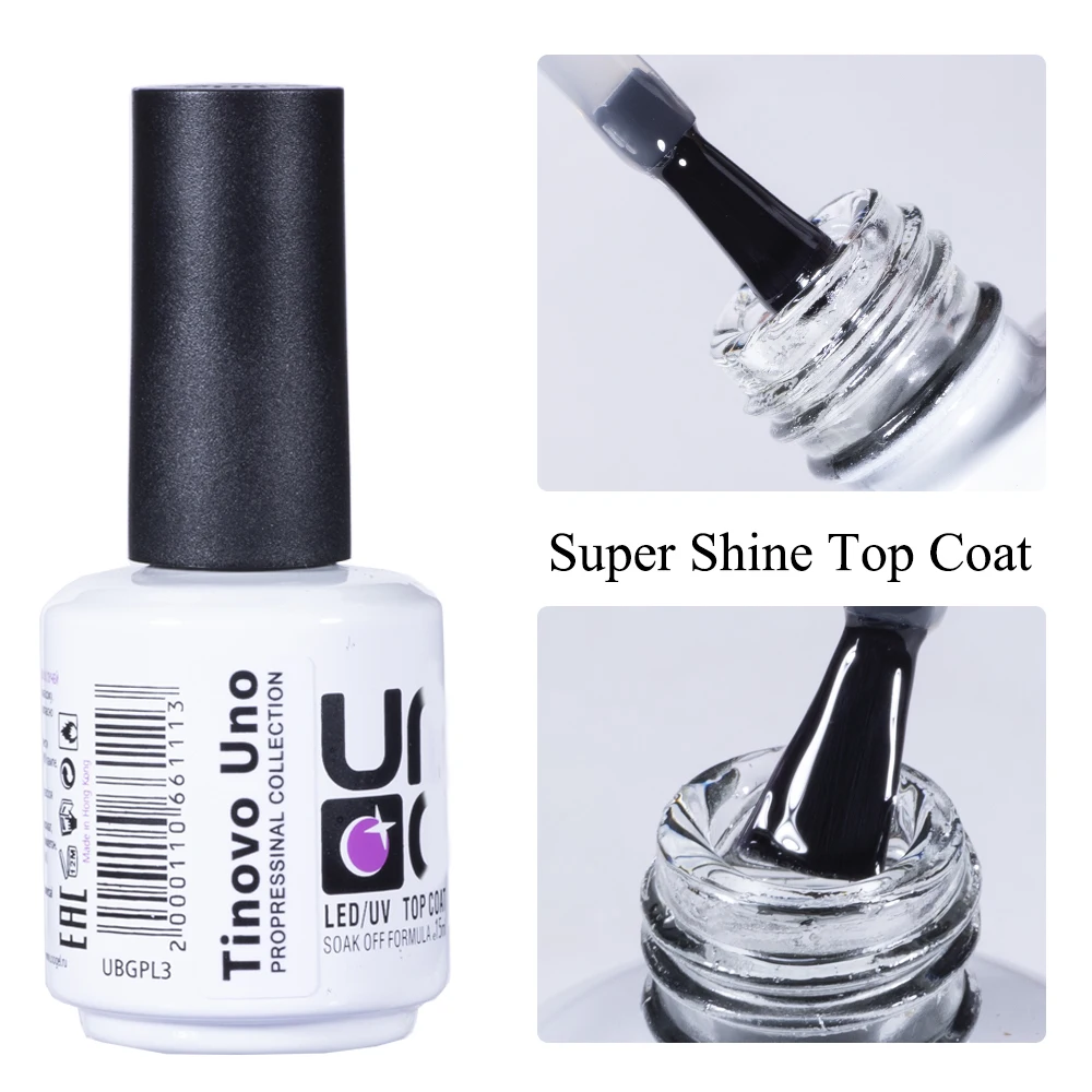 Tinovo Uno Latest Rubber Base Gel Nail Polish UV Semi Permanent Thick Strong Base Coat Top Coat for Manicure Nails Art Salon