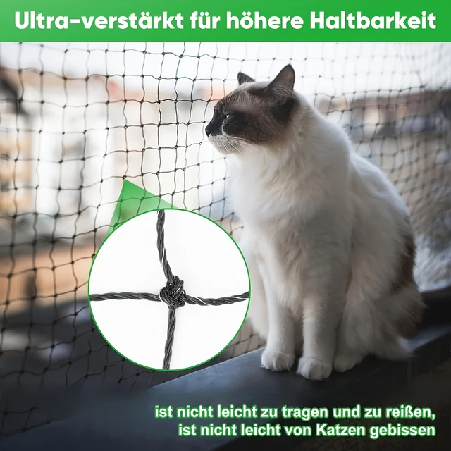 Balcony Netting for Pets Anti-Fall Mesh Cat Safety Fence for Patio Pet Guard Netting for Balcony Stairs Doorway Window Gate Deck 2