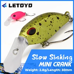 LETOYO micro Slow Sinking Crankbaits 30mm 2.8g Artificial Hard Baits Freshwater Fishing lure  Wobblers for trout and perch