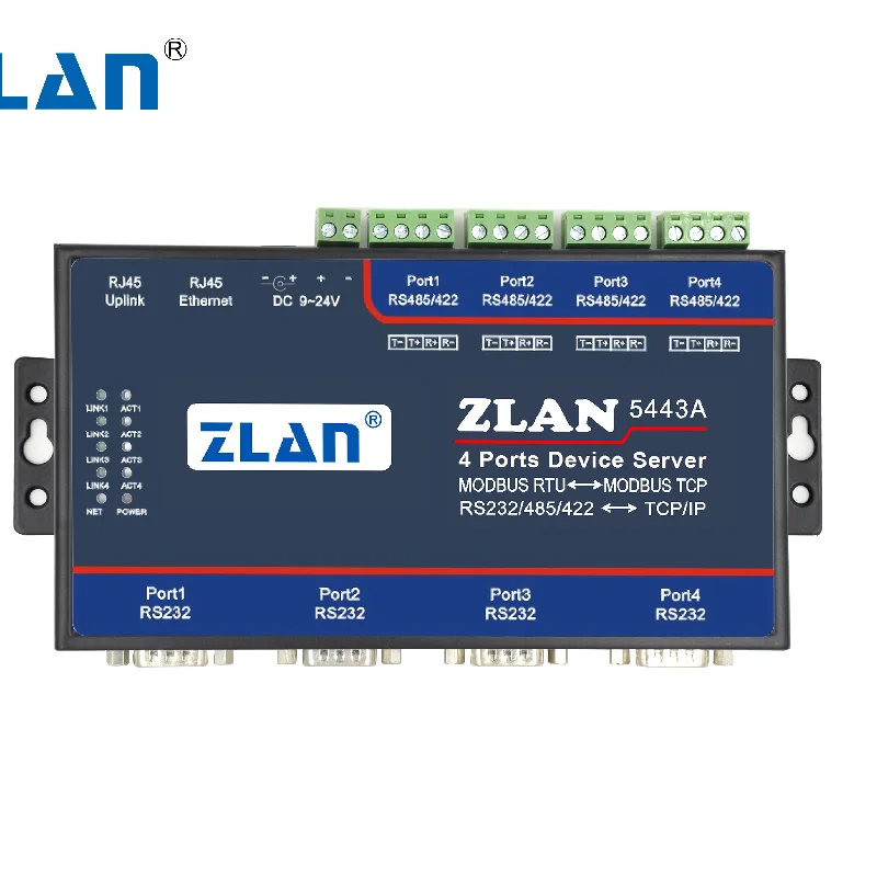 

4-портовый RS232 RS485 RS422 для Ethernet Modbus RTU TCP шлюз последовательное устройство сервер