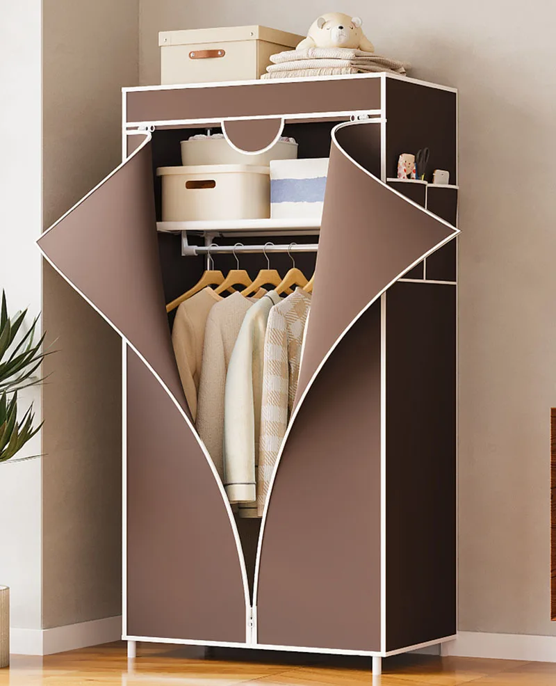 خزانة ملابس صغيرة بسيطة مقاومة للغبار، قماش غير من...