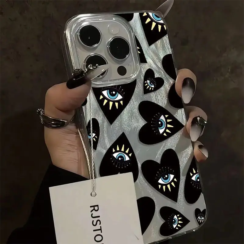 Creative Black Love Retro Anti-Drop Phone Case Cover