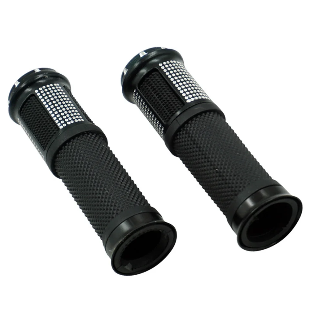 

1 Pair Motorcycle Hand Grips Handlebar Grips Throttle CNC Aluminum Soft Rubber Universal 7/8" Left Grip 1" Right Grip Drop Shipp