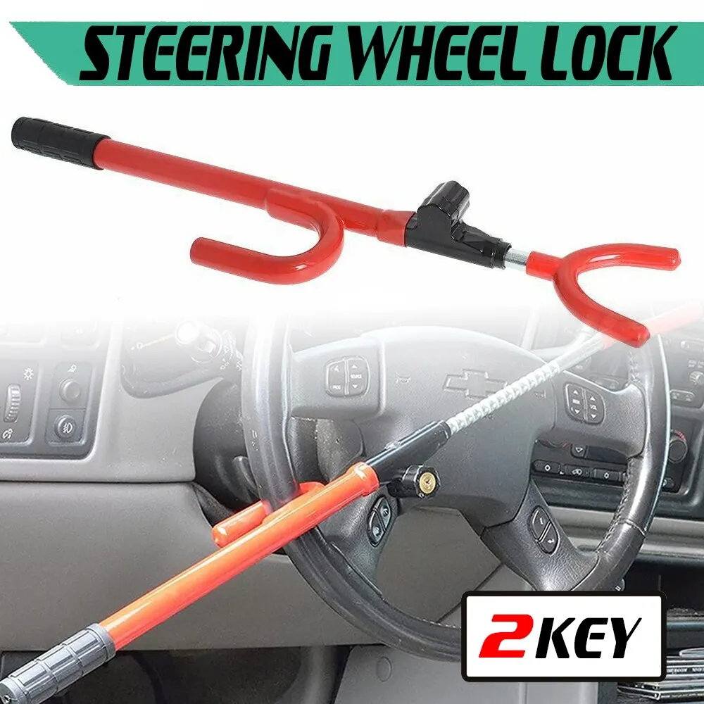 TwinBarSteeringWheelLockAntiTheftSecuritySystemAdjustable