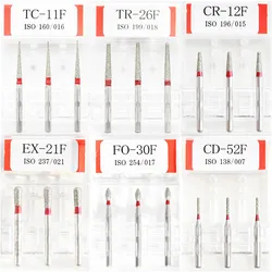1Pack(3pcs) Dental Diamond Burs Red Fine Polisher Drill Tools FG 1.6mm High Speed Handpiece Polishing DIA-BURS Dentist Materials