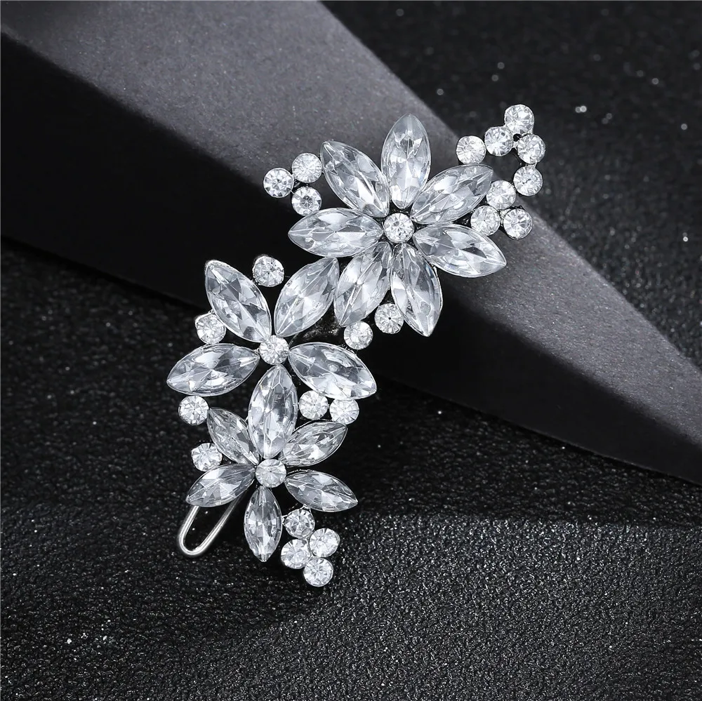 Fashion Women Lady Crystal Rhinestone Bridal Wedding Flower Hairgrips Hairpins Hair Clip Hair Jewelry Accessories hair accessory hair clip jewelry accessories