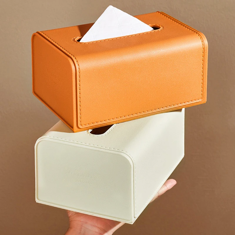 Light Luxury Tissue Box Desktop Paper Holderw with Spring Dispenser Storage Napkin Case Organizer Ornament Craft 5