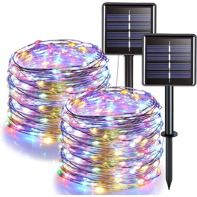 LED Solar String Lights Outdoor Waterproof Garden Fairy Lights with 8 Lighting Mode for Patio Tree Christmas Wedding Party Decor hj68 4k hd dual camera rc helicopter drone one touch landing foldable arm wifi fpv height hold mode quadcopter with 2 batteries white