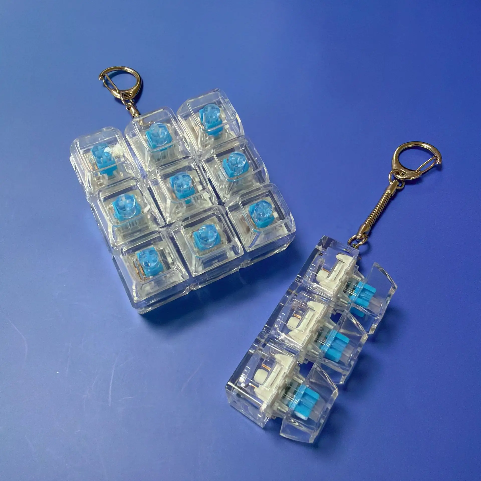 Keyboard Fidget Toys LED Crystal Keycap Keychain Stress Relief